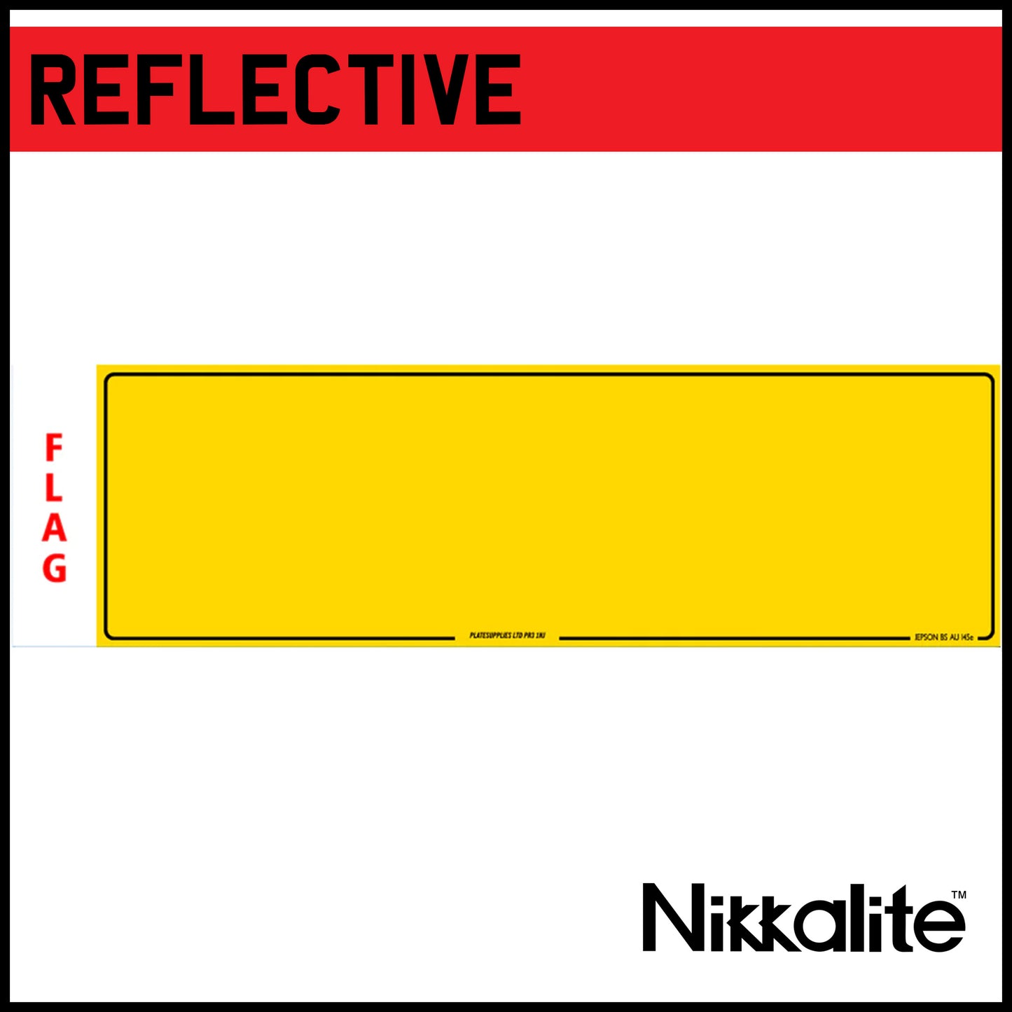 Yellow Oversize Reflective with Offset Border and BS Tags for Flags (Range Rover)