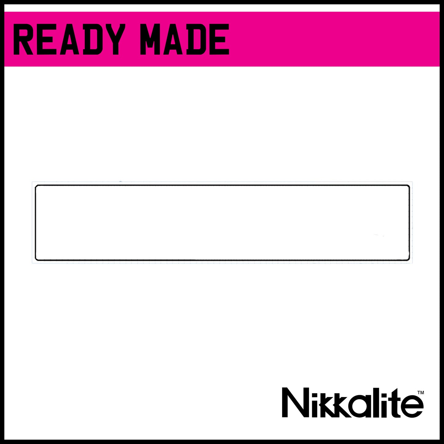 Ready Made White Oblong Number Plate (ROI) - Border