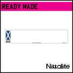 Ready Made White Oblong Number Plate with BS Tag - SCO