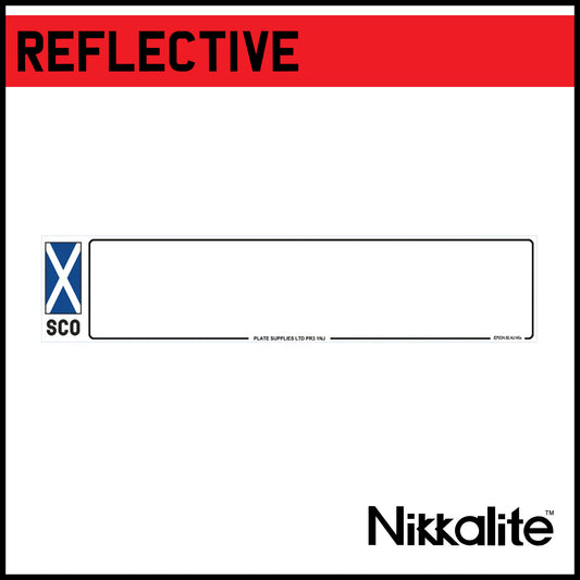 White Oblong Reflective with Border - SCO