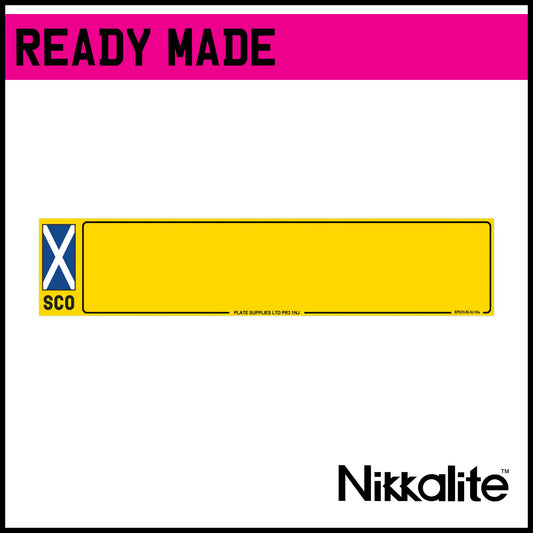 Ready Made Yellow Oblong Number Plate with Border - SCO