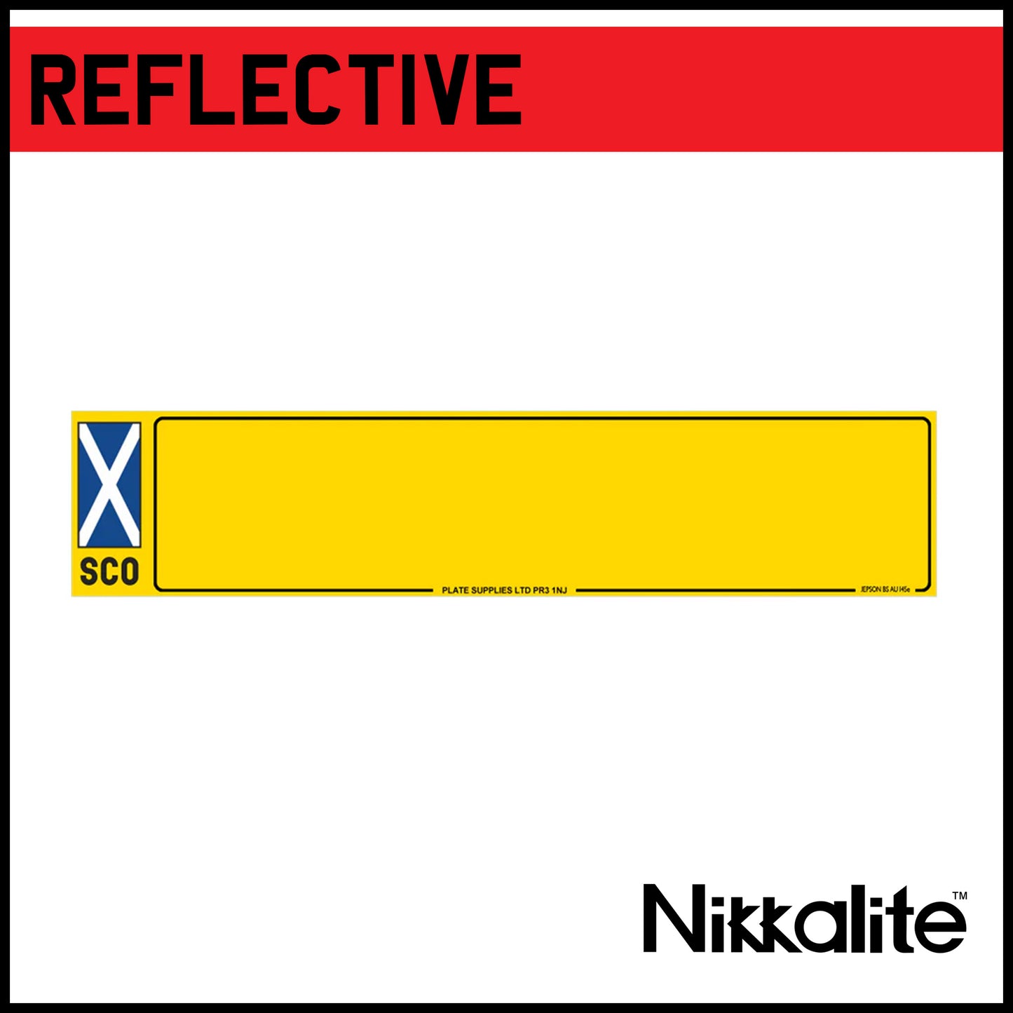 Yellow Oblong Reflective with Border - SCO