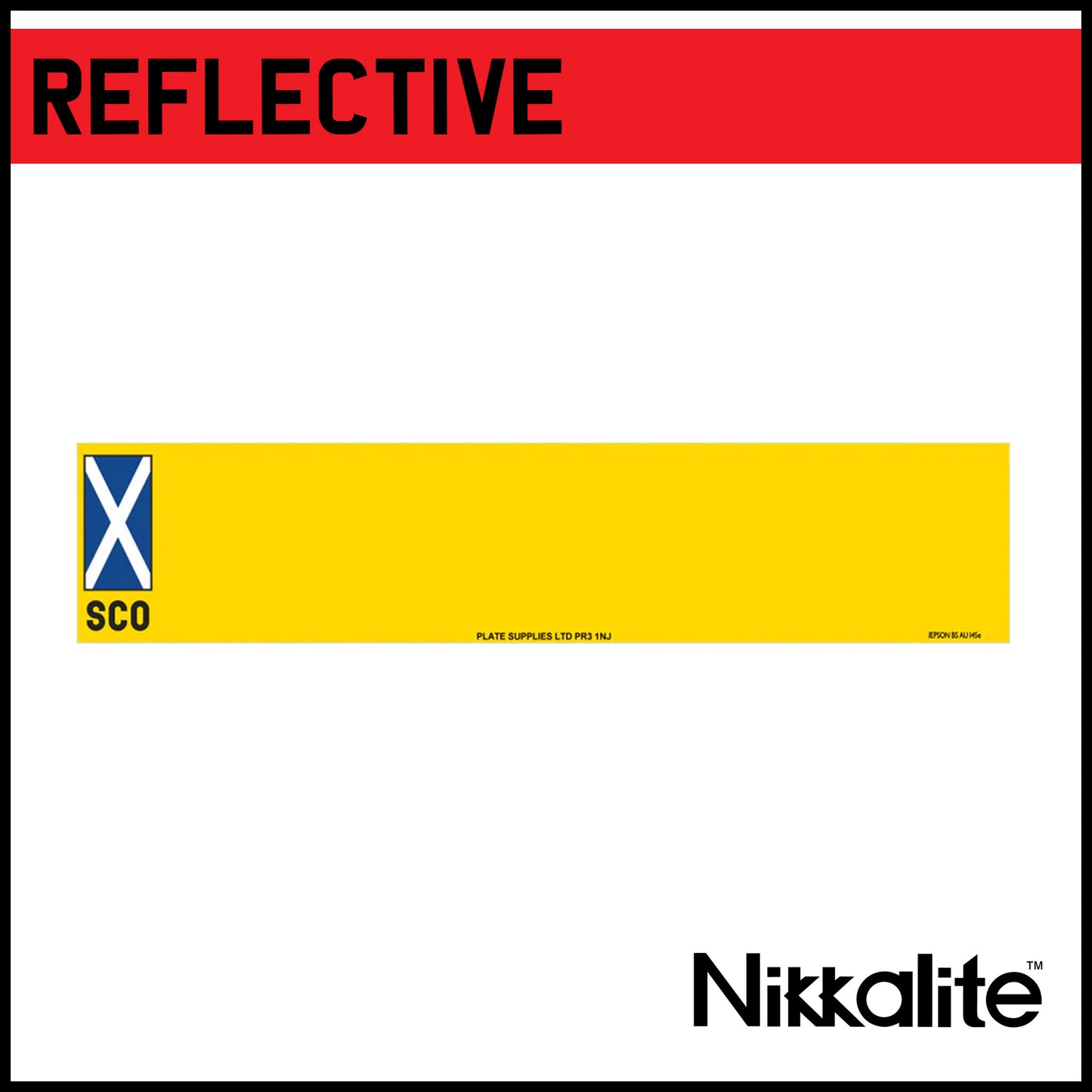 Yellow Oblong Reflective with BS Tag - SCO