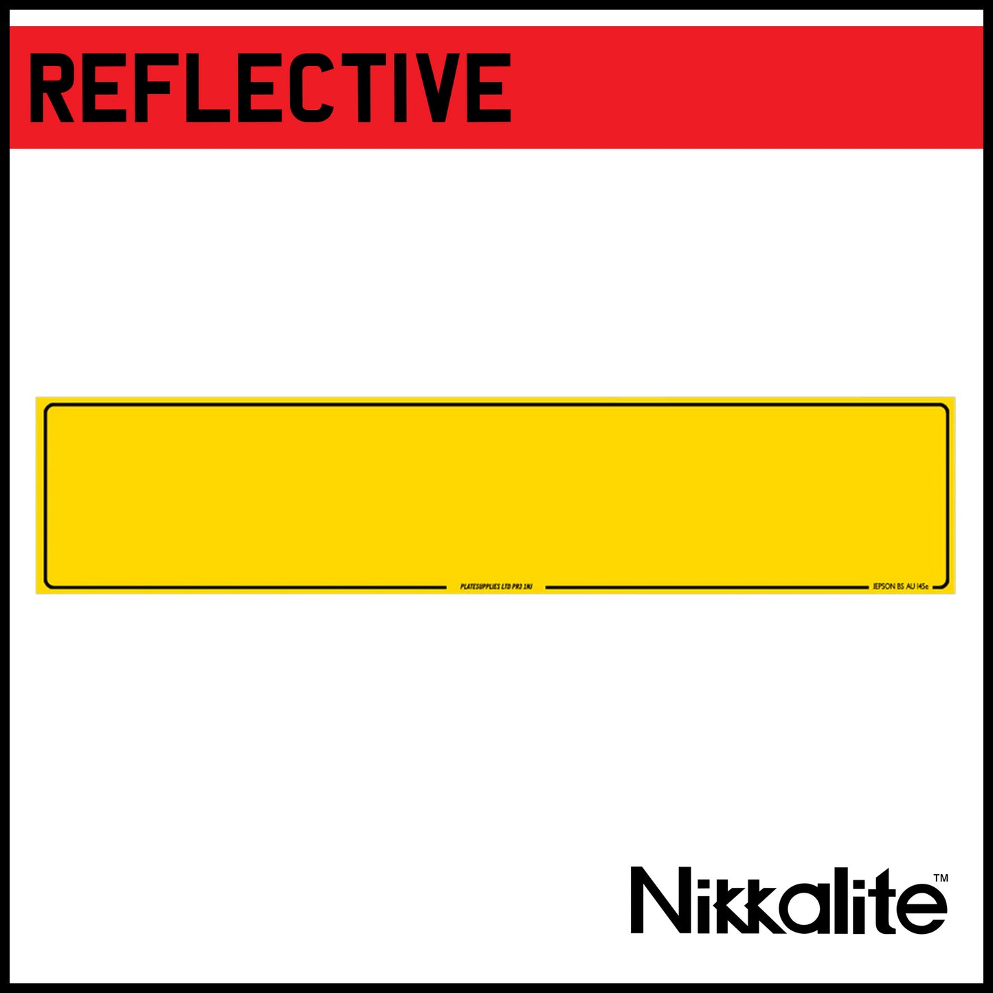 Yellow Oblong Reflective with Border and BS Tag