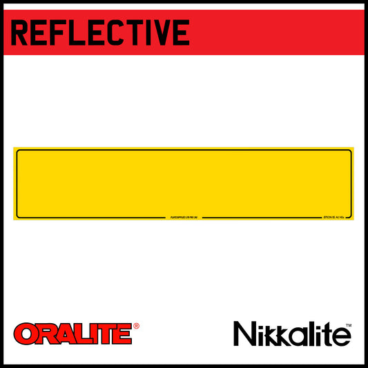 Yellow Oblong Reflective with Border and BS Tag