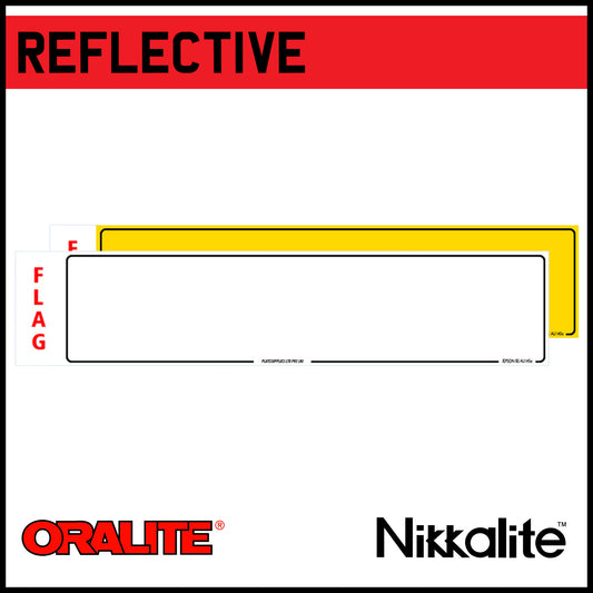Standard Oblong Reflective with Offset Border and BS Tag - Nikkalite or Oralite
