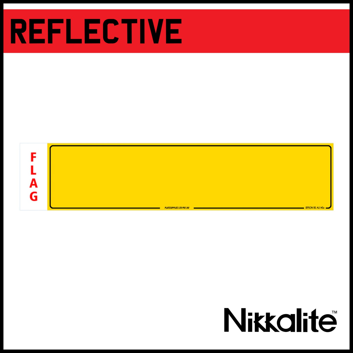 Yellow Oblong Reflective with Offset Border and BS Tag