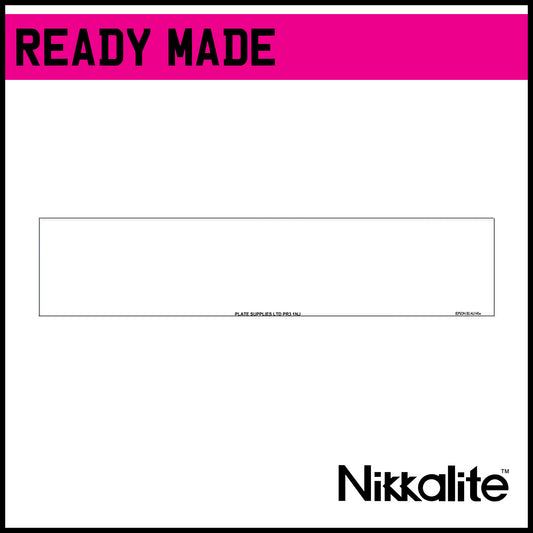 Ready Made White Oblong Number Plate with BS Tag