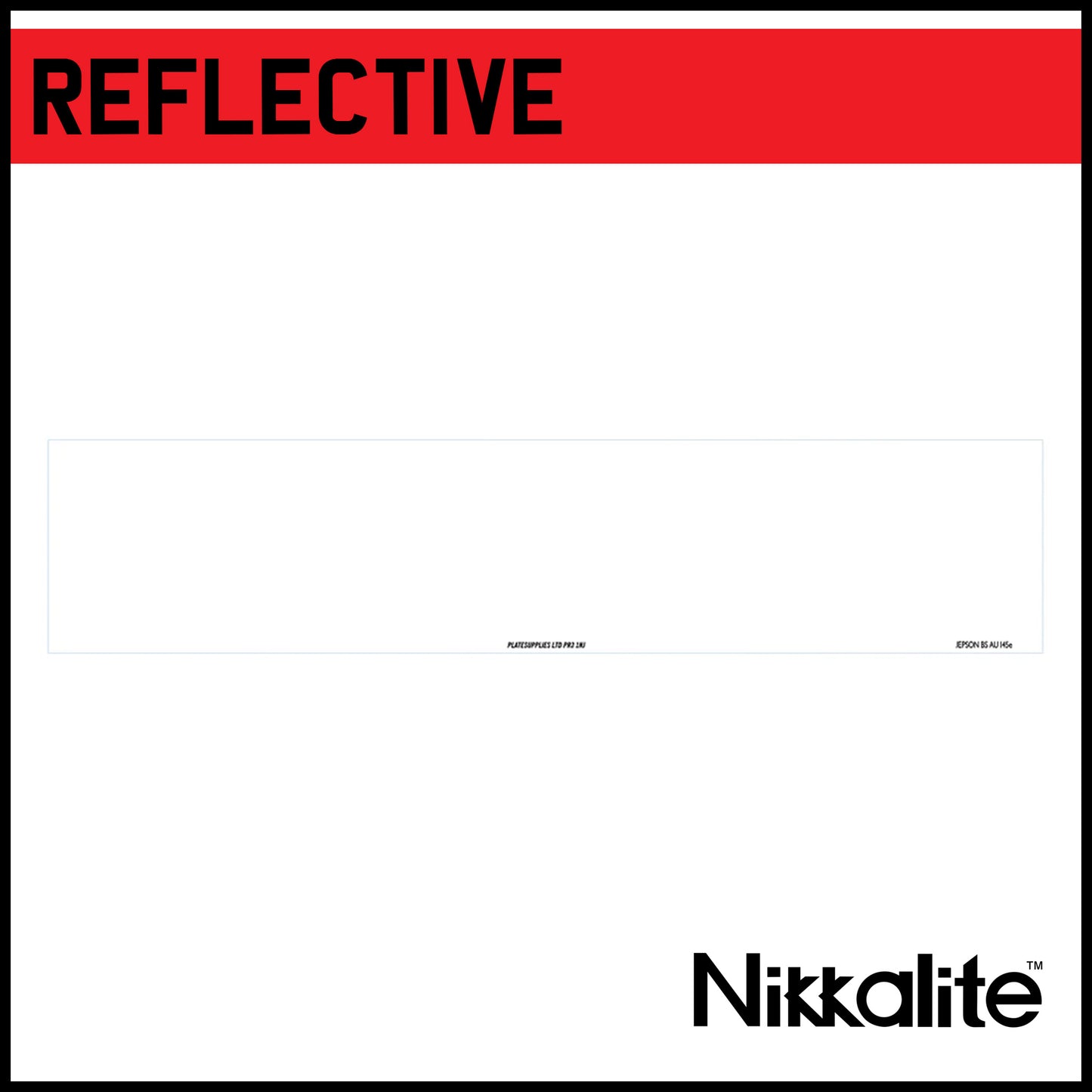 White Oblong Reflective with BS Tag