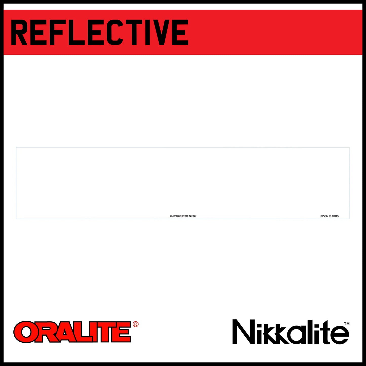 White Oblong Reflective with BS Tag