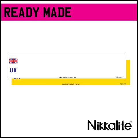 Ready Made Standard Oblong Number Plates - UK