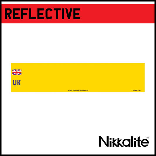 Yellow Oblong Reflective with BS Tag - UK