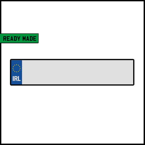 Ready Made Standard IRL Oblong Number Plate - Blank