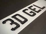 3D Gel Resin Number Plate Letters - UK