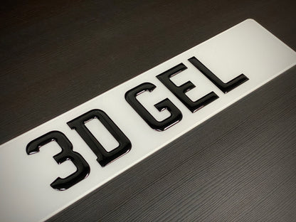 3D Gel Resin Number Plate Letters - UK