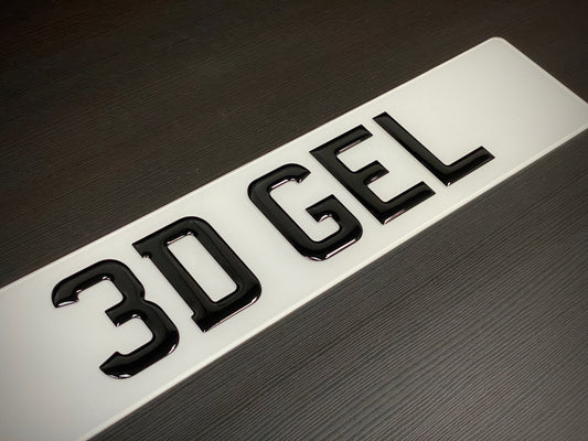 3D Gel Resin Number Plate Letters - UK