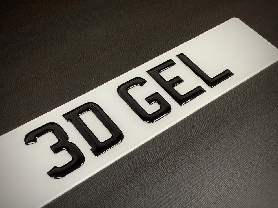 3D Gel Resin Number Plate Letters UK Plate Supplies