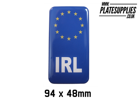 94x48mm Irish Gel Badges/Flags for Standard Number Plates [Sheet of 10]