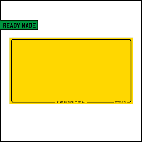 Ready Made Yellow Japanese Import Number Plate with Border