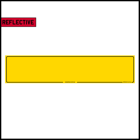 Yellow Oblong Reflective with Border and BS Tag - 3M