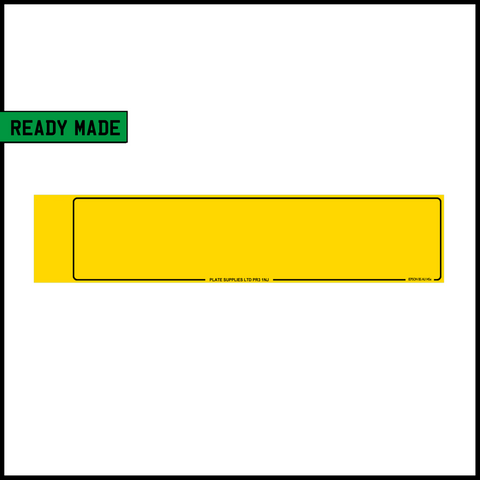 Ready Made Yellow Oblong Number Plate with Offset Border for Flag - Nikkalite