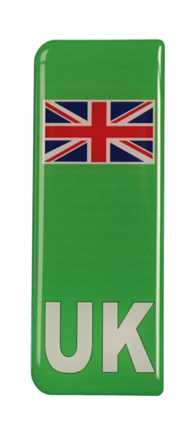 EV Green Flash Gel Badges/Flags for Standard UK Number Plates [Sheet of 10]