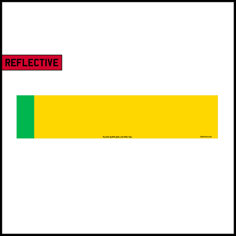 Yellow Oblong Reflective with BS Tag - EV/Green Flash