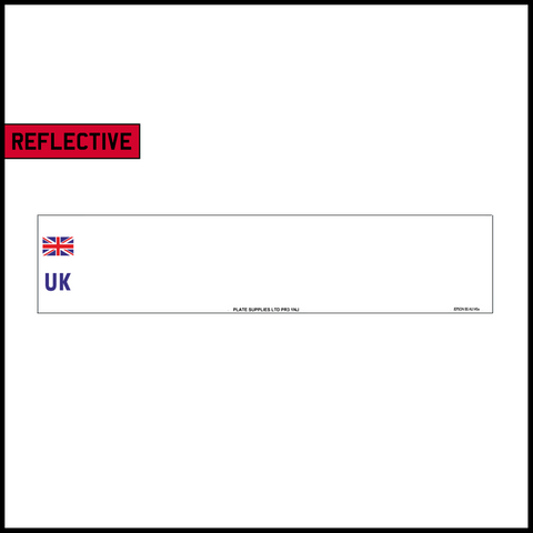 White Oblong Reflective with BS Tag - UK